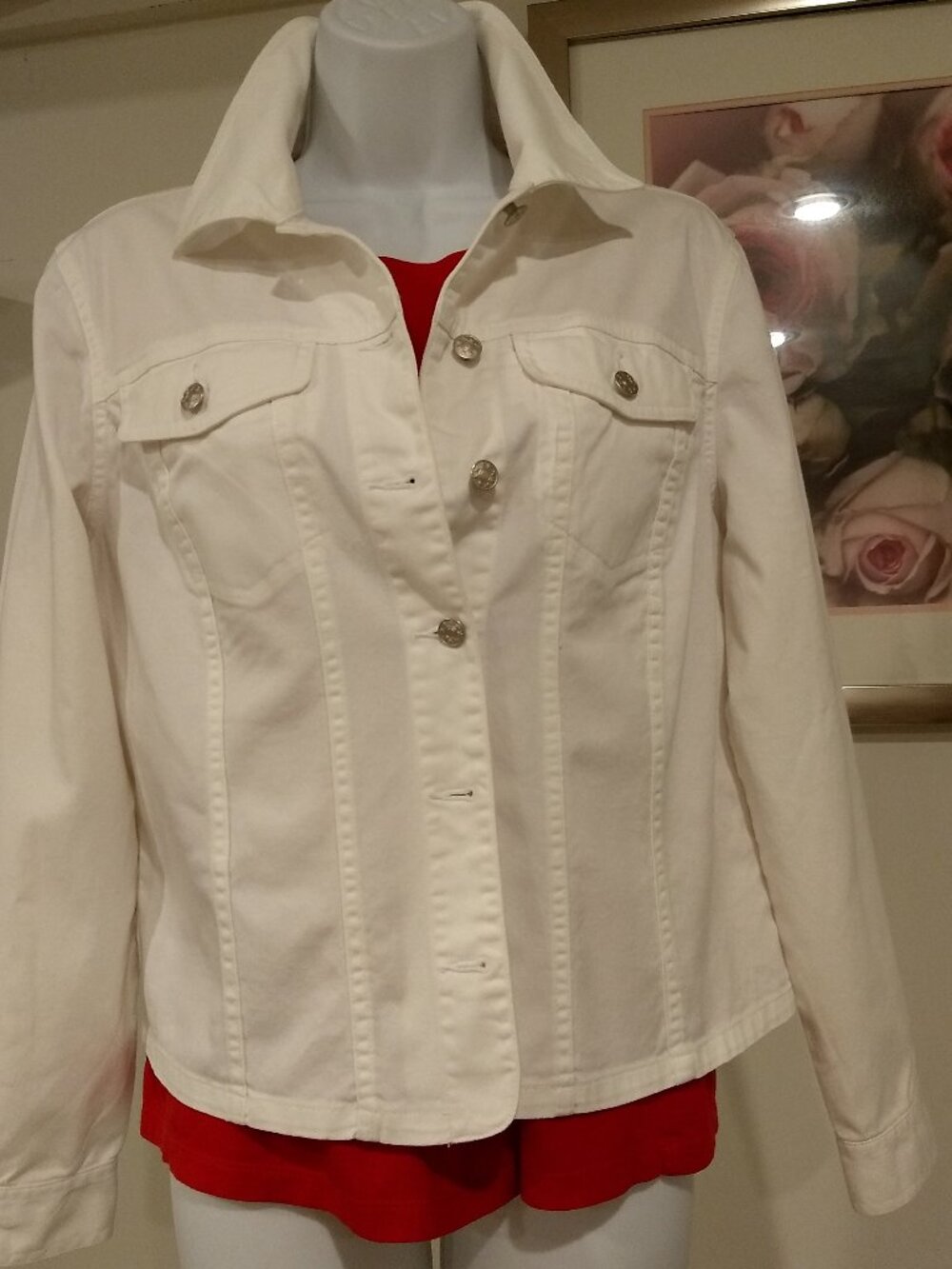 Charter Club White Denim Jean Jacket - Women's-M